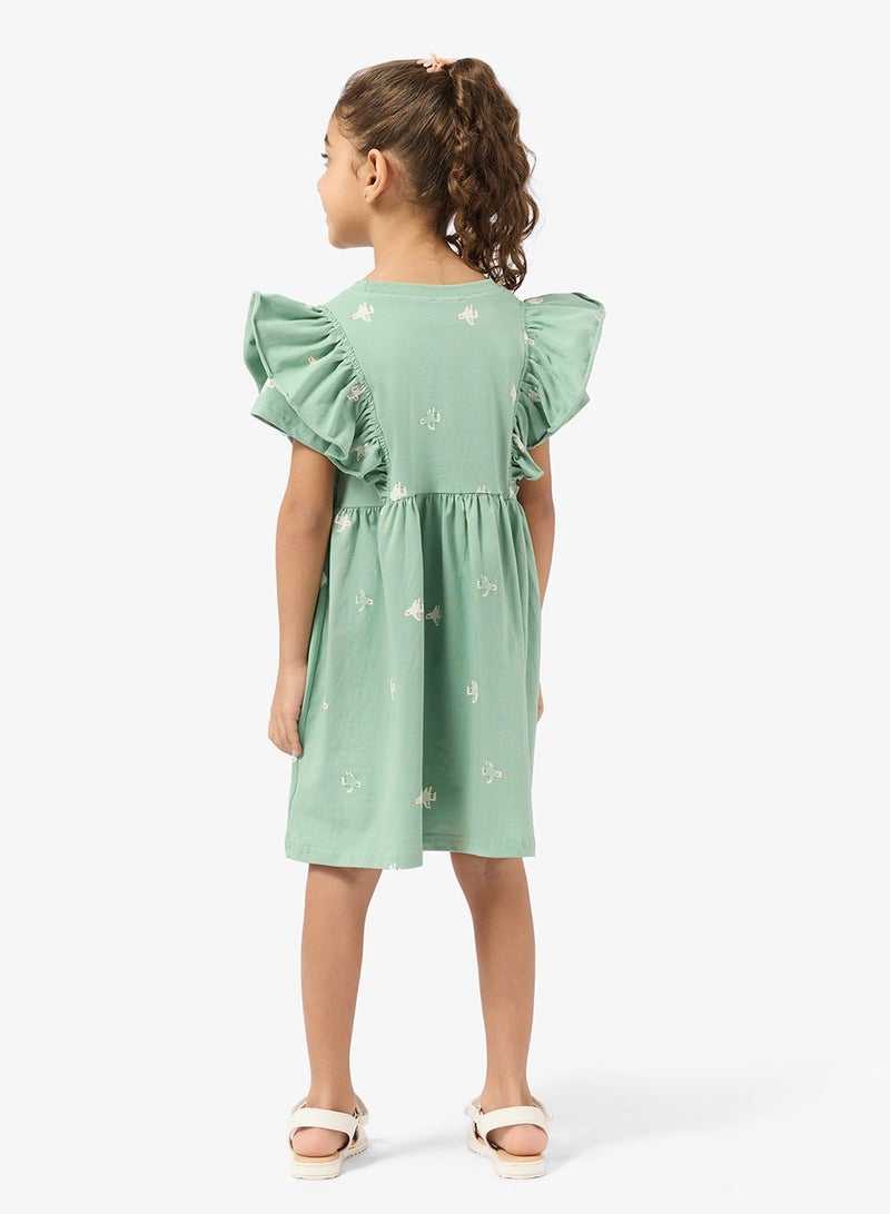 Pinata Ruffle Shoulder Printed Summer Dress - Image 3